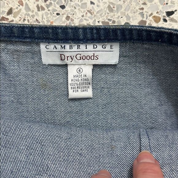 Cambridge Dry Goods Jean denim wrap western tan stitch mini skirt 6 - Picture 4 of 7
